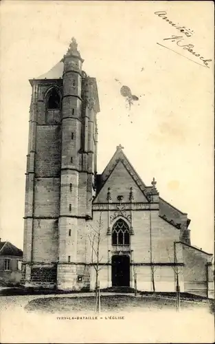 Ak Ivry la Bataille Eure, Vue de l'Église