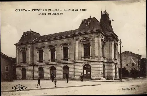 Ak Cirey-sur-Vezouze Lothringen Meurthe et Moselle, L'hotel de ville, Place du Marche