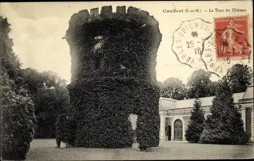 Ak Coubert Seine et Marne, La Tour du Chateau