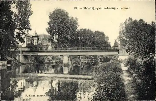 Ak Montigny sur Loing Seine et Marne, Le Pont