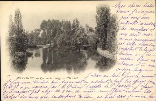 Ak Montigny sur Loing Seine et Marne, Vue sur le Loing