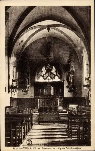 Ak Gy les Nonains Loiret, Intérieur de l'Église Saint Sulpice