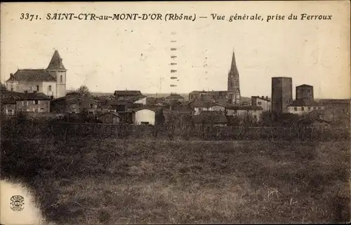 Ak Saint Cyr au Mont d'Or Rhône, Vue générale