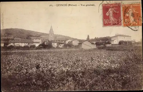 Ak Quincié Rhône, Vue générale