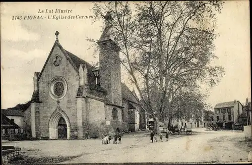 Ak Figeac Lot, Eglise des Carmes