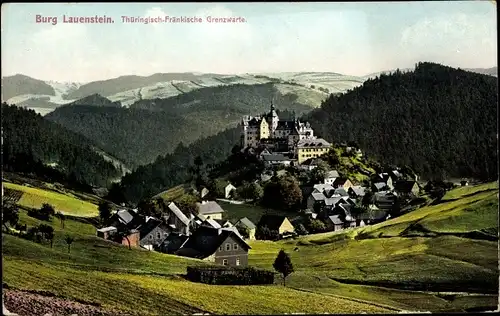 Ak Lauenstein Ludwigsstadt im Kreis Kronach Oberfranken, Thüringisch Fränkische Grenzwarte