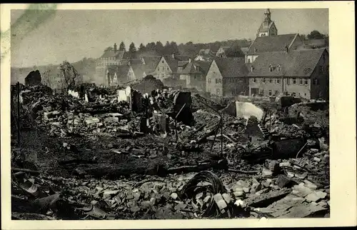 Ak Niefern Öschelbronn Enzkreis, Große Brandkatastrophe am 10. September 1933