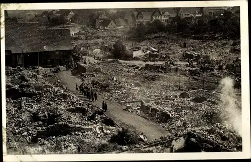 Foto Ak Niefern Öschelbronn im Enzkreis Baden Württemberg, Brandkatastrophe am 10. September 1933
