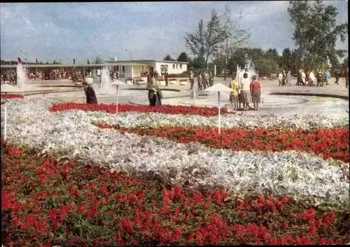 Ak Erfurt in Thüringen, Internationale Gartenbauaustellung, Festplatz mit Haupteingang