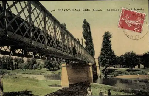 Ak Chazay d'Azergues Rhône, Le Pont