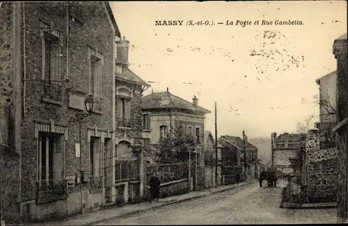 Ak Massy Essonne, La Porte et Rue Gambetta