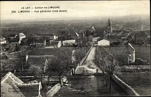 Ak Limogne Lot, Vue générale, Cote Ouest