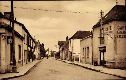 Ak Etroussat Allier, Route de Gannat, Cafe Restaurant