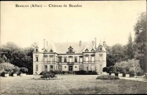 Ak Beaulon Allier, Chateau de Beaulon, jardin