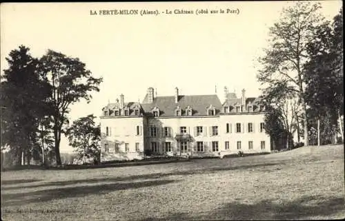 Ak La Ferte Milon Aisne, Le Château, côte sur le Parc