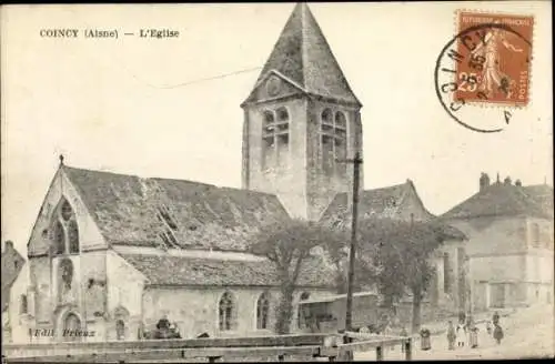 Ak Coincy Aisne, L'Eglise