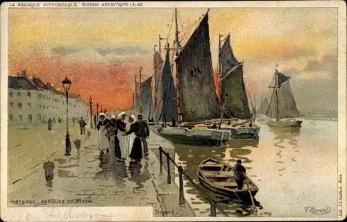 Künstler Ak Ranot, F., Ostende Westflandern, Barques de Pêche