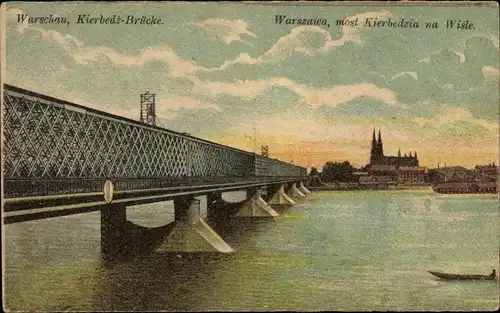 Ak Warszawa Warschau Polen, Kierbedz Brücke