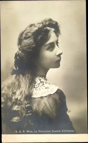 Ak Princesse Sophie d'Orléans, Portrait
