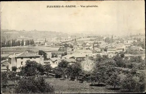 Ak Fleurieu sur Saône Rhône, Vue générale