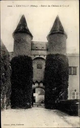 Ak Lentilly Rhône, Entrée du Château de Cruzol