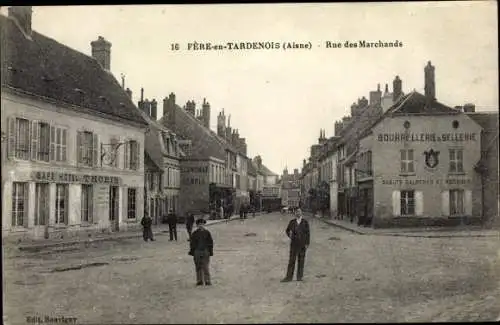 Ak Fère en Tardenois Aisne, Rue des Marchands