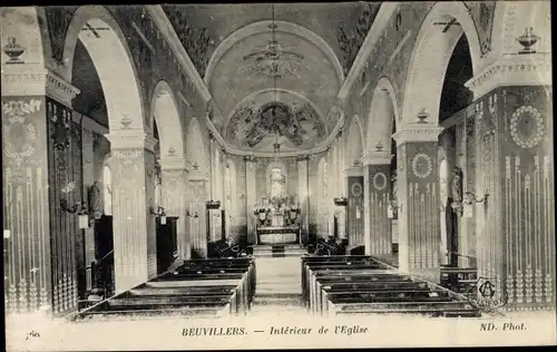 Ak Beuvillers Calvados, Intérieur de l'Église