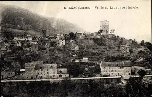 Ak Chanac Lozère, Vallee du Lot, Vue generale