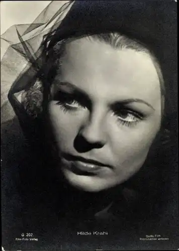Ak Schauspielerin Hilde Krahl, Berlin Film G 202, Portrait