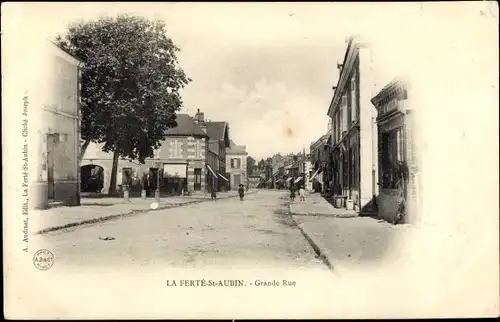 Ak La Ferte Saint Aubin Loiret, Grande Rue