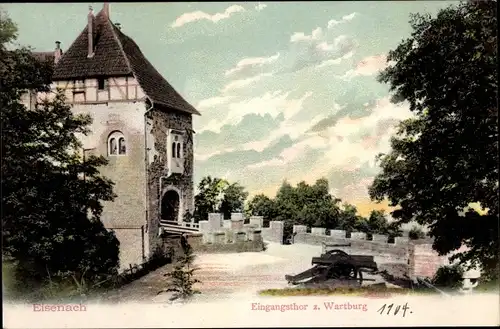Ak Lutherstadt Eisenach in Thüringen, Eingangstor der Wartburg