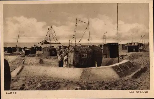 Ak Laboe Probstei Ostsee, Strandpartie