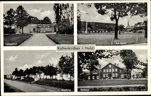 Ak Kaltenkirchen in Schleswig Holstein, Holstenhof, Markt, Siedlung, Rathaus