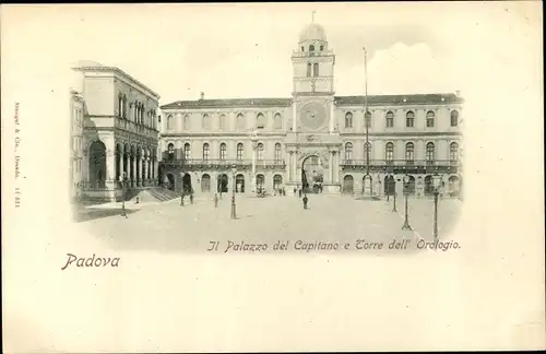 Ak Padova Padua Veneto, Il Palazzo del Capitano e Torre dell' Orologio, vista generale