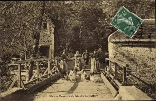 Ak Jarcy Essonne, Passerelle du Moulin