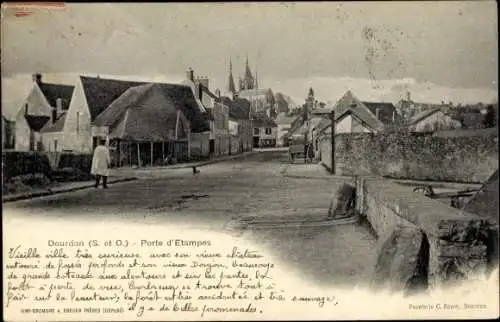 Ak Dourdan Essonne, Porte d'Etampes