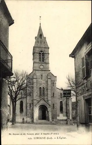 Ak Limogne Lot, Eglise, Debit de Tabac