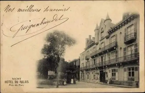 Ak Vichy Allier, Hotel du Palais pres du Parc