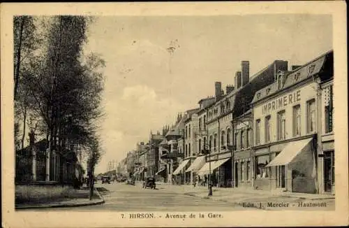 Ak Hirson Aisne, Avenue de la Gare