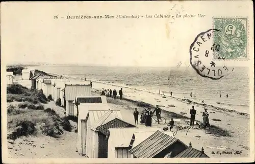 Ak Bernières sur Mer Calvados, Les Cabinets, la pleine Mer