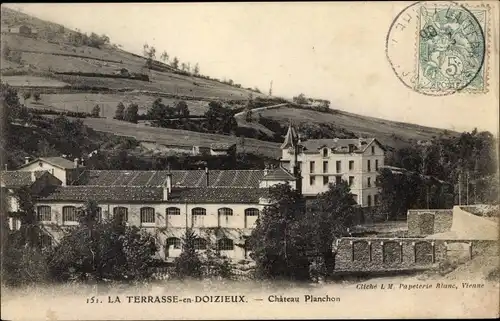 Ak La Terrasse en Doizieux Loire, Chateau Planchon