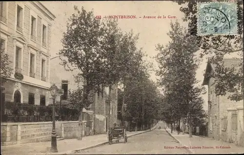 Ak Montbrison Loire, Avenue de la Gare, Hotel