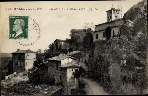 Ak Malleval Loire, Un coin du village, vers l'Eglise