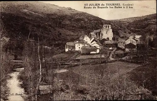 Ak Saint Julien du Tournel Lozère, Route de Bagnols les Bains