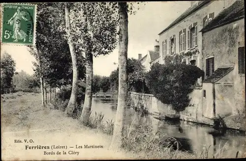 Ak Ferrieres Loiret, Les Martinets, Bords de la Clery