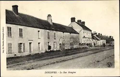 Ak Dordives Loiret, La Rue Mangine