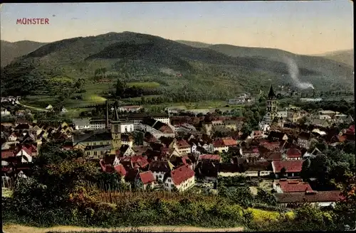 Ak Munster Münster Elsaß Elsass Haut Rhin, Gesamtansicht der Stadt