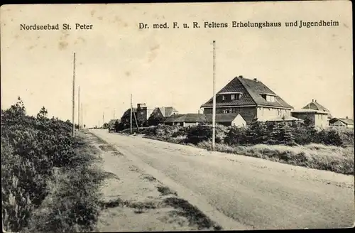 Ak Sankt Peter Ording in Nordfriesland, Dr. med. F.u.R. Feltens Erholungsheim und Jugendheim
