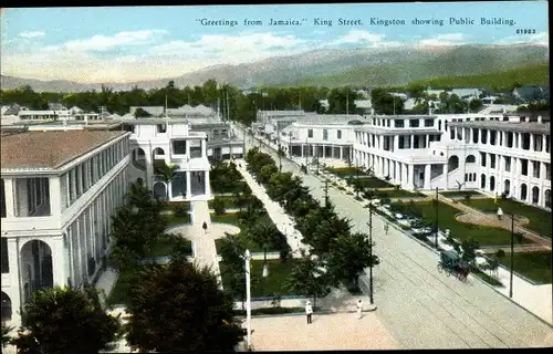 Ak Kingston Jamaica, King Street, Public Building