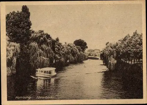 Ak Hamburg, Alsterblick, Boot